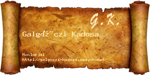 Galgóczi Kadosa névjegykártya